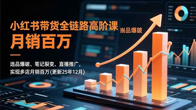 (16842期)小红书带货全链路高阶课,选品爆破、笔记裂变、直播推广,实现多店月销百万(更新25年12月)-七量思维