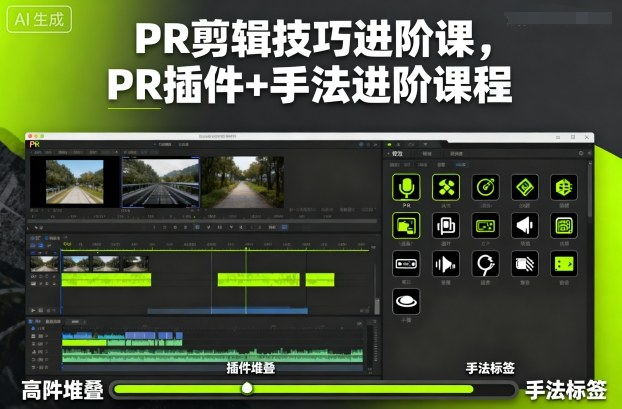 PR剪辑技巧进阶课,PR插件+手法进阶课程-七量思维