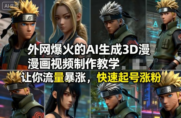 外网爆火的AI生成3D漫画视频制作教学，让你流量暴涨，快速起号涨粉！-七量思维