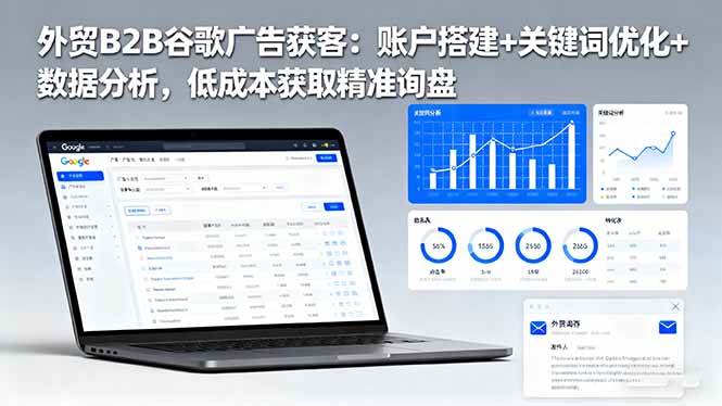 (16389期)外贸B2B谷歌广告获客:账户搭建+关键词优化+数据分析,低成本获取精准询盘-七量思维