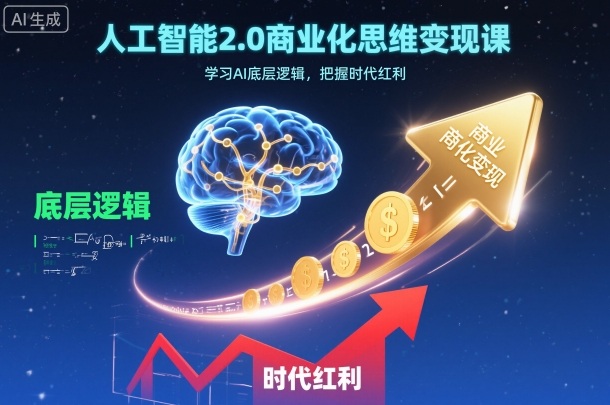 人工智能2.0商业化思维变现课,学习AI底层逻辑,把握时代红利-七量思维