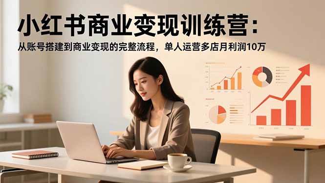 (16698期)小红书商业变现训练营:从账号搭建到商业变现的完整流程,单人运营多店月利润10万-七量思维