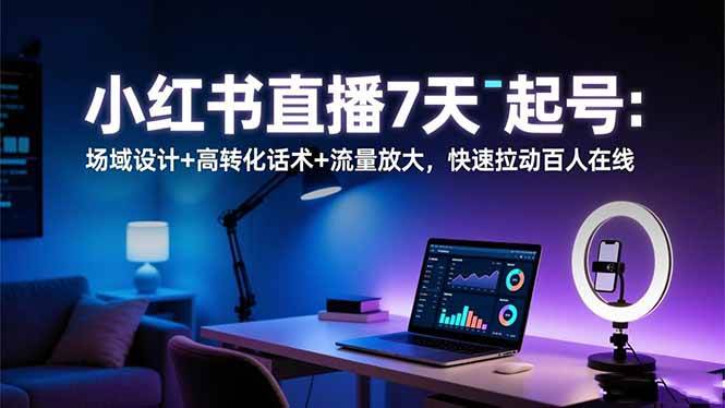 （16537期）小红书直播7天起号：场域设计+高转化话术+流量放大，快速拉动百人在线-七量思维