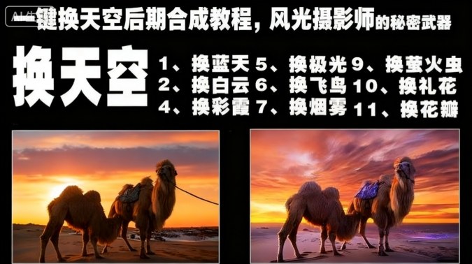 一键换天空后期合成教程,风光摄影师的秘密武器-七量思维