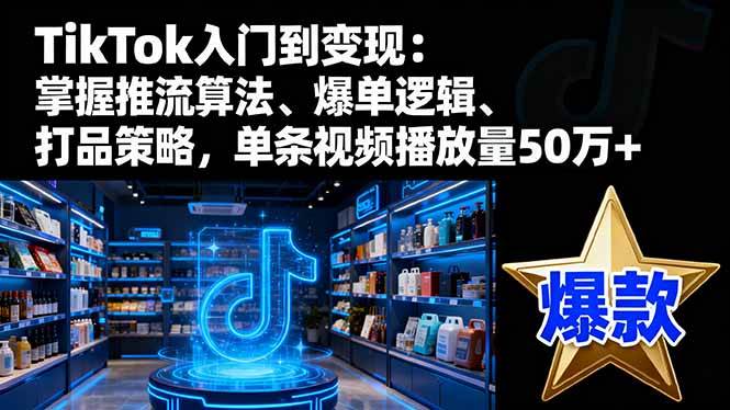 （16367期）TikTok入门到变现：掌握推流算法、爆单逻辑、打品策略，单条视频播放量50w-七量思维