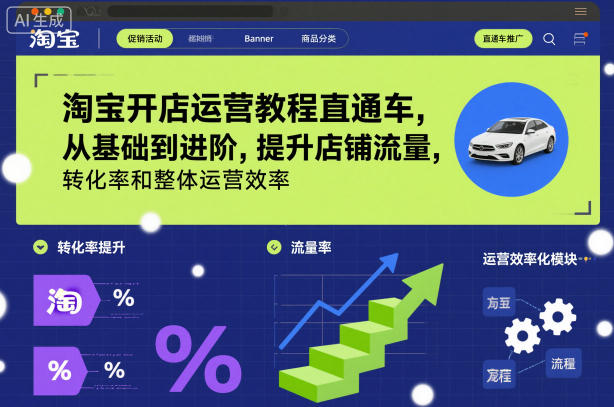 淘宝开店运营教程直通车，从基础到进阶，提升店铺流量，转化率和整体运营效率（更新11月）-七量思维