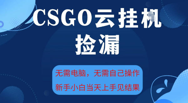 CSGO云挂G全自动捡漏,最新独家玩法,无需电脑操作,新手小白日入5张+【揭秘】-七量思维
