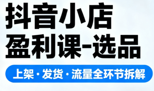 抖音小店盈利课-选品·上架·发货·流量全环节拆解-七量思维
