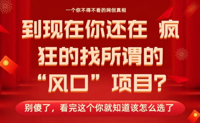 马上26年了，你还在找所谓的风口项目？别傻了，看完这个你全都懂了！【揭秘】-七量思维