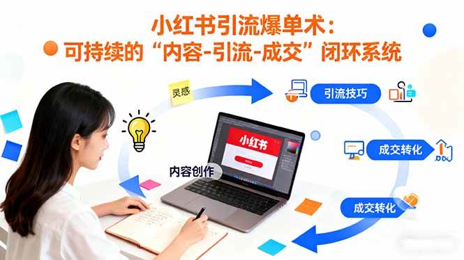 （16362期）小红书引流爆单术：构建一套低成本 可持续的“内容-引流-成交”闭环系统-七量思维