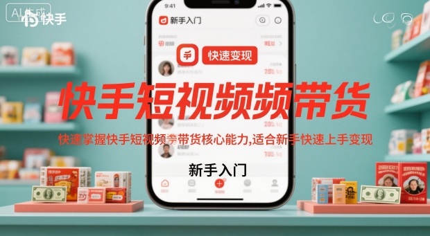 快手短视频带货,快速掌握快手短视频带货核心能力,适合新手快速上手变现-七量思维