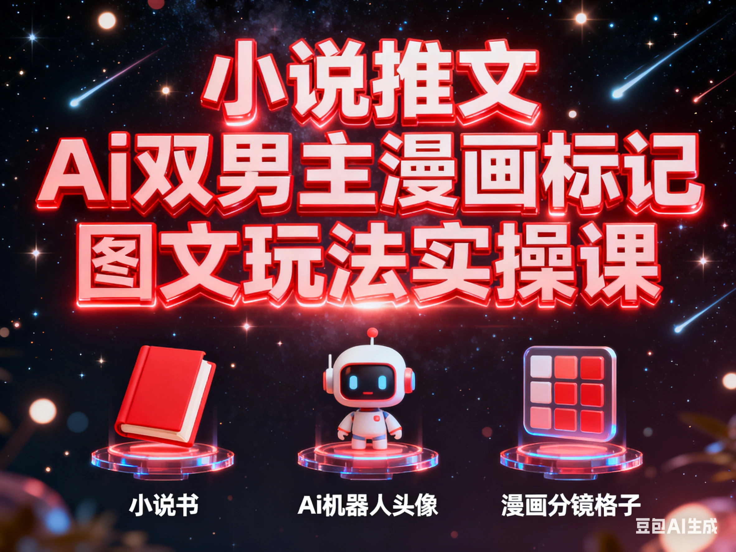 小说推文 Ai双男主漫画标记图文玩法实操课-七量思维