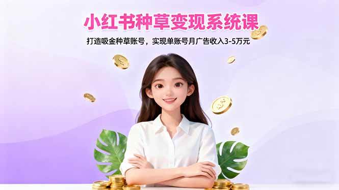 (16468期)小红书种草变现系统课:打造吸金种草账号,实现单账号月广告收入3-5万元-七量思维