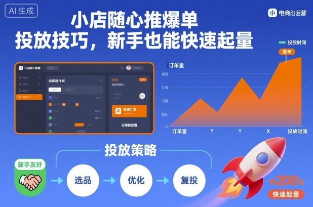 小店随心推爆单投放技巧,新手也能快速起量-七量思维