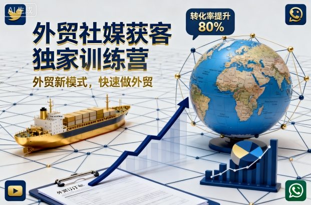 外贸社媒获客独家训练营，外贸新模式，快速做外贸-七量思维