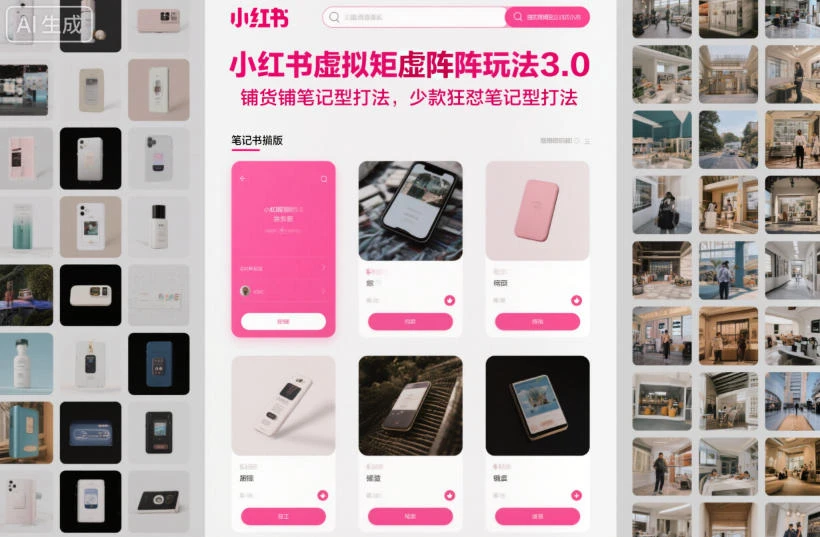 【精】小红书虚拟矩阵玩法3.0,铺货铺笔记型打法,少款狂怼笔记型打法-七量思维