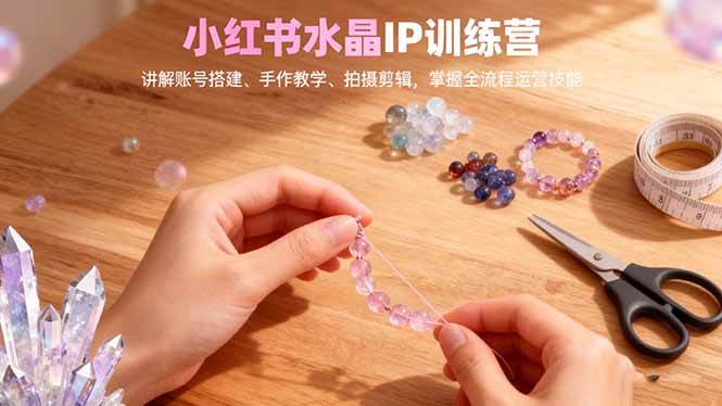 （16475期）小红书水晶IP训练营，讲解账号搭建、手作教学、拍摄剪辑，全流程运营技能-七量思维
