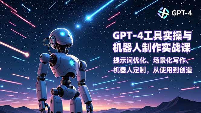 (16837期)GPT-4工具实操与机器人制作实战课:提示词优化、场景化写作、机器人定制,从使用到创造-七量思维
