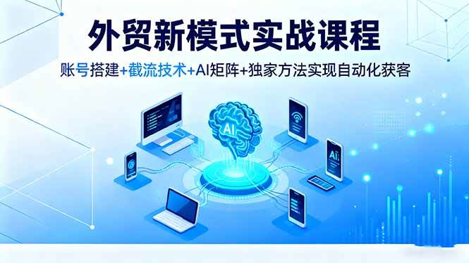 （16363期）外贸新模式实战课程，账号搭建+截流技术+AI矩阵+独家方法实现自动化获客-七量思维