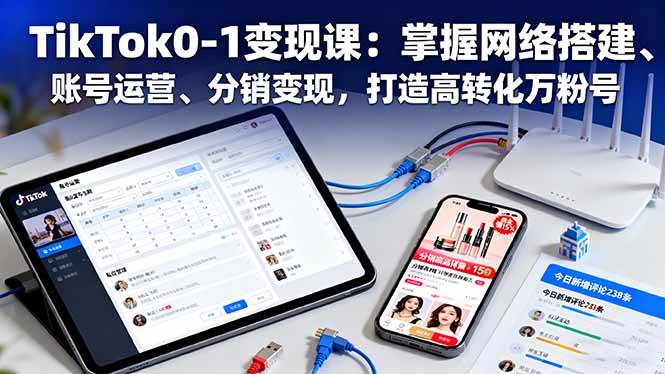 （16334期）TikTok0-1变现课：掌握网络搭建、账号运营、分销变现，打造高转化万粉号-七量思维