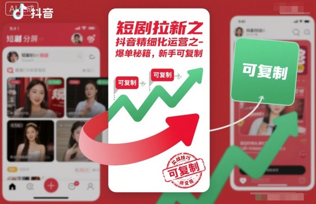 短剧拉新之抖音精细化运营之爆单秘籍,新手可复制-七量思维