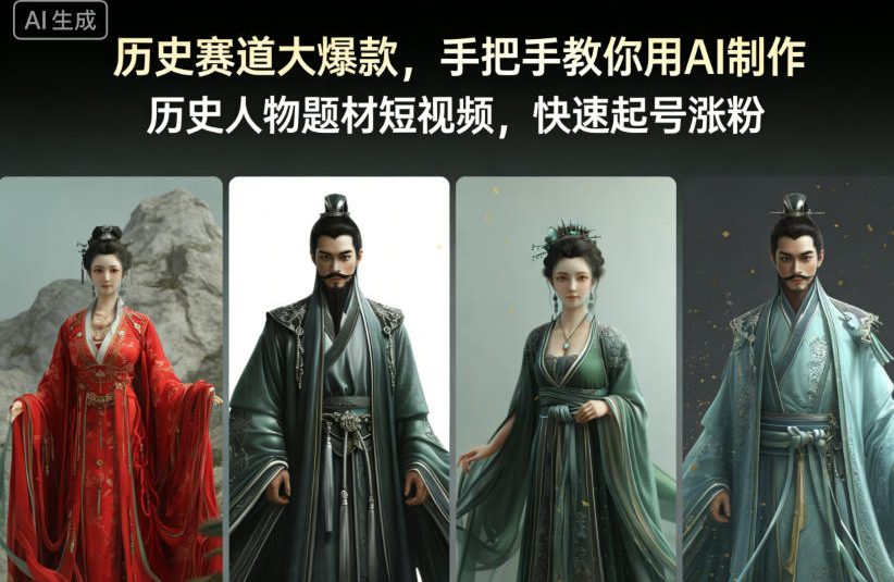 历史赛道大爆款，手把手教你用AI制作历史人物题材短视频，快速起号涨粉-七量思维