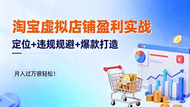 (16387期)淘宝虚拟店铺盈利实战:定位+违规规避+爆款打造,月入过万很轻松!-七量思维
