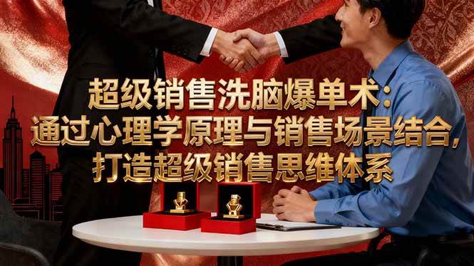 (16370期)超级销售洗脑爆单术:通过心理学原理与销售场景结合,打造超级销售思维体系-七量思维