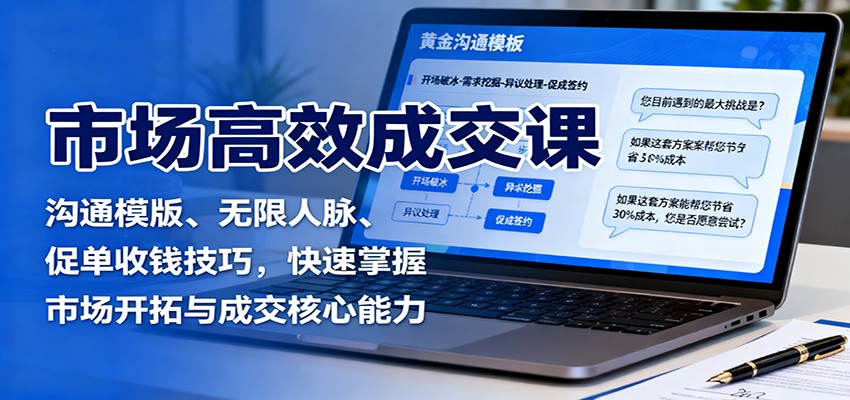 市场高效成交课：沟通模版、无限人脉、促单收钱技巧，快速掌握市场开拓与成交核心能力-七量思维