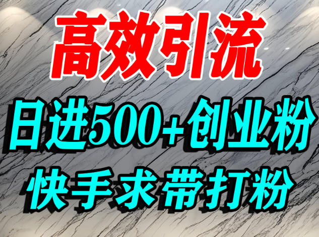 怎么打创业粉？快手求带视角精准引流创业粉，宝妈、学生群体日进500+精准流量-七量思维
