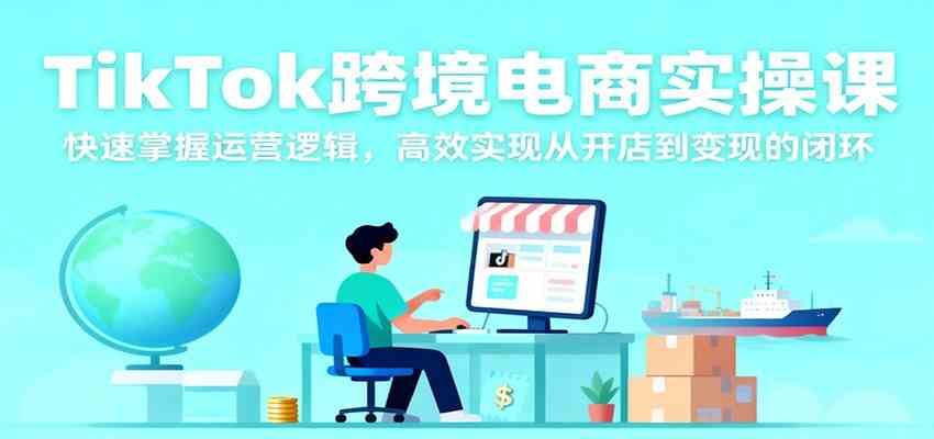 TikTok跨境电商实操课,快速掌握运营逻辑,高效实现从开店到变现的闭环-七量思维
