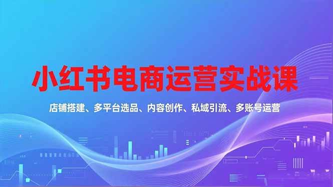 (16695期)小红书电商运营实战课,店铺搭建、多平台选品、内容创作、私域引流、多账号运营等玩法-七量思维