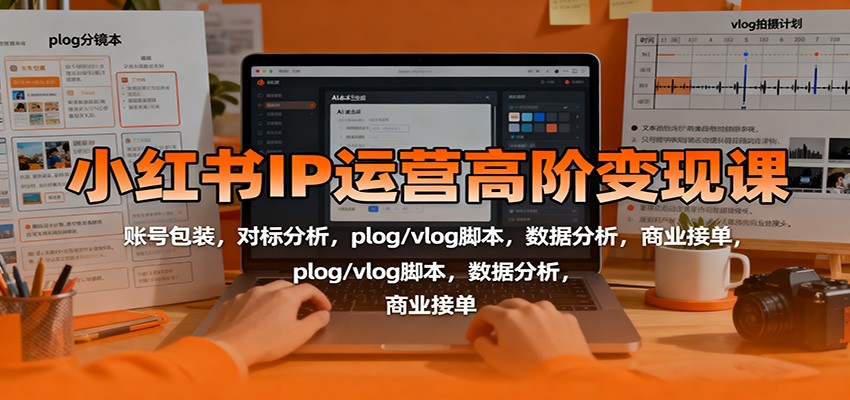 小红书IP运营高阶变现课:账号包装,对标分析,plog/vlog脚本,数据分析,商业接单-七量思维