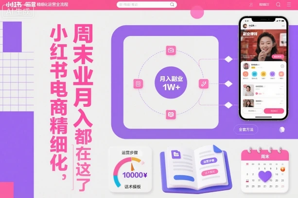 【精】小红书电商精细化运营全流程，周末副业月入1W+，全套方法都在这了-七量思维