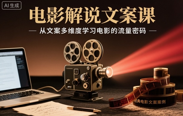 电影解说文案课，从文案多维度学习电影的流量密码-七量思维